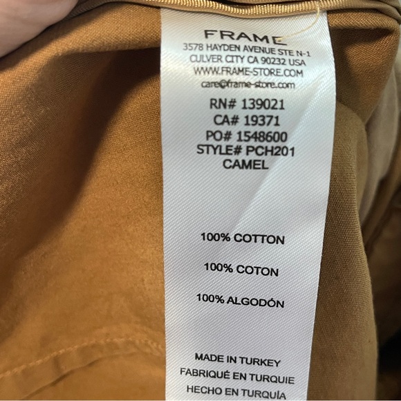 FRAME Pleated cotton-twill wide-leg pants 27 Camel - Picture 9 of 9